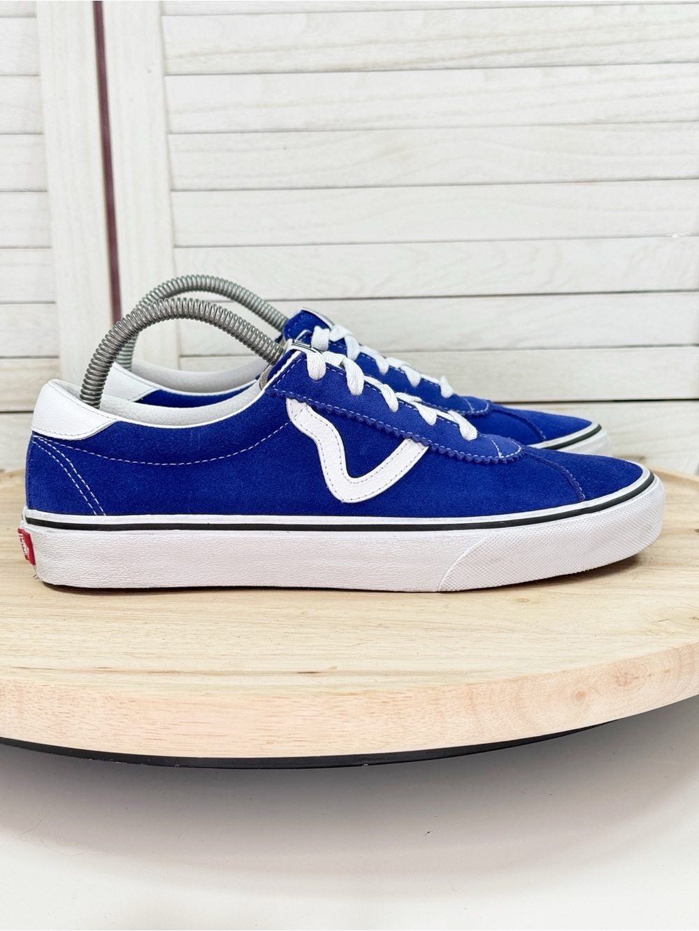 Vans Epoch‎ Sport LX Suede V Logo Low Top Sneaker Blue White 8 Men 9.5 Women